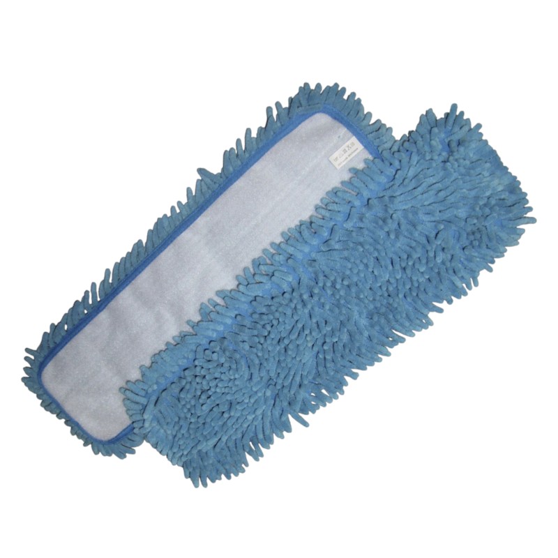 "Rasta" microvezelmop - Klittenbandsysteem - Blauw - 44 x 13 cm
